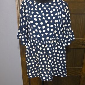 Navy and White Polka Dot Shirt